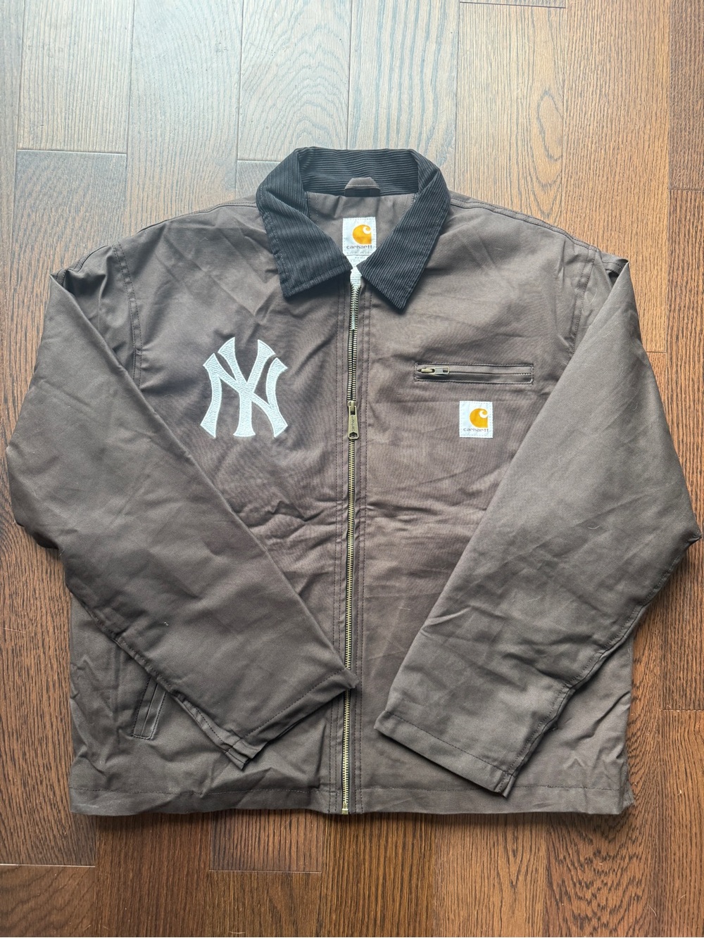 Reworked Carhartt Brown Work Jacket with NY Logo